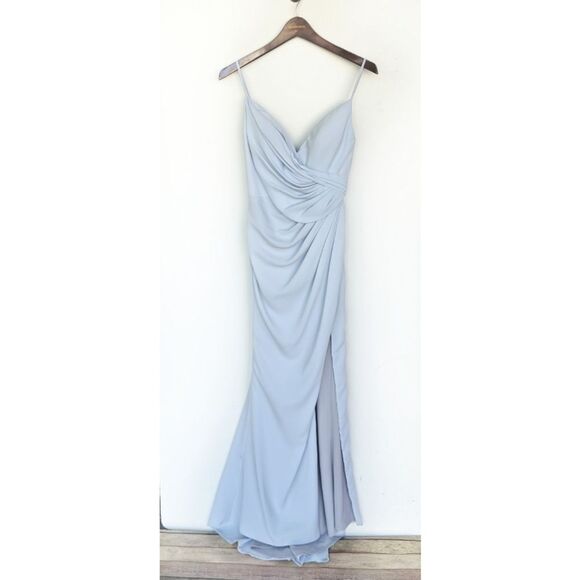 Portia & Scarlett Icy Blue Formal Dress Size 2 Prom Wedding Bridesmaid - Picture 2 of 16